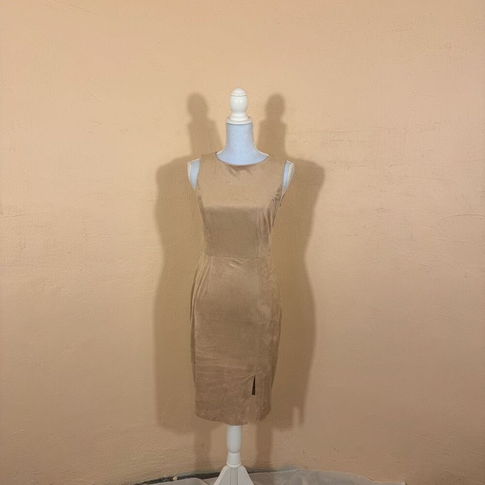 Forest Lily Faux Suede Sheath Dress size S